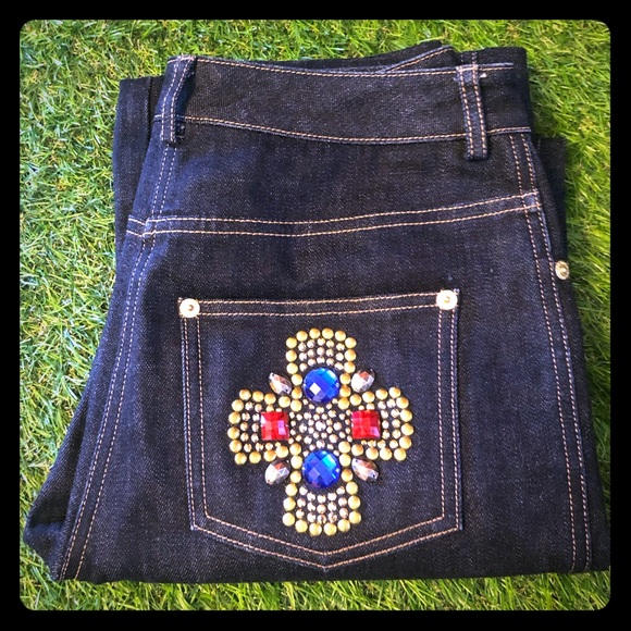 St JOHN rhinestone jeans - Picture 1 of 5